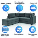 Ver imagem 5 de Sofá de Canto com Puff Monte do Seu Jeito Benfica Veludo Luizzi