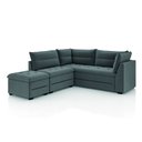 Ver imagem 3 de Sofá de Canto com Puff Monte do Seu Jeito Benfica Veludo Luizzi