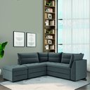 Ver imagem 1 de Sofá de Canto com Puff Monte do Seu Jeito Benfica Veludo Luizzi