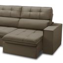 Ver imagem 5 de Sofá 4 Lugares Retrátil Reclinável Chaise Esquerdo 288cm Solin F04 Veludo Marrom Claro - Lyam Decor