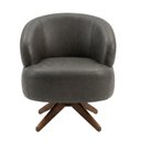 Ver imagem 4 de Poltrona Decorativa Chair Corano Premium Dark Brown Giratória Sala Dekorien
