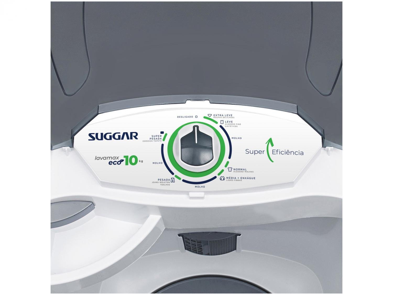 Tanquinho 10Kg Suggar Lavamax Eco Desligamento Automático Timer Filtro Cata-Fiapos Branco 127v - 5