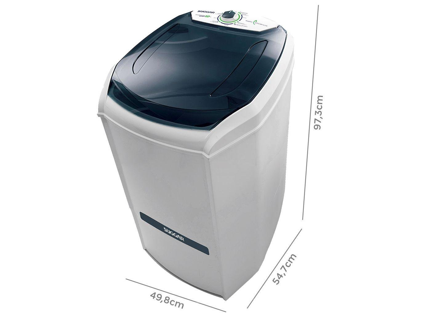 Tanquinho 10Kg Suggar Lavamax Eco Desligamento Automático Timer Filtro Cata-Fiapos Branco 127v - 6