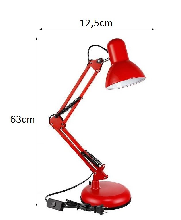 Luminária Desk Lâmpada Vermelho - Gmh - 3