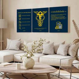 Kit 3 Quadro Decorativo Contabilidade Escritório Contábeis 28x20 - 2