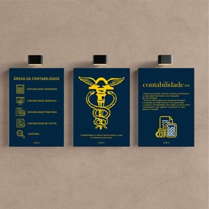 Kit 3 Quadro Decorativo Contabilidade Escritório Contábeis 28x20