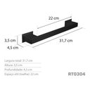 Ver imagem 3 de Toalheiro 30 Cm Inox Preto Fosco - Kromus Rt0304b