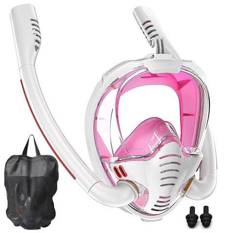 Mascara de Mergulho Snorkel Duplo Oculos 180 Graus Respiraçao Piscina Nataçao Esporte Praia Mar Recr