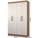 Ver imagem 4 de Armário Multiuso Albuquerque 4 Portas 8 Prateleiras Off White/nogueira - Panorama Móveis