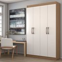 Ver imagem 3 de Armário Multiuso Albuquerque 4 Portas 8 Prateleiras Off White/nogueira - Panorama Móveis