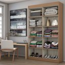 Ver imagem 2 de Armário Multiuso Albuquerque 4 Portas 8 Prateleiras Off White/nogueira - Panorama Móveis