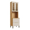 Ver imagem 5 de Cristaleira de Cozinha Paneleiro Riesling C/ 4 Portas (2 Reflectas) e 1 Nicho P/ Forno 70cm Amendoa/