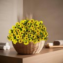 Ver imagem 1 de 6 Flores Girassol Artificial Amarelo Decoração Barata Realista Grande Qualidade Premium
