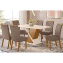 Ver imagem 1 de Mesa Cozinha Solus 160 + 6 Cad Bella Nature/Amêndoa Henn