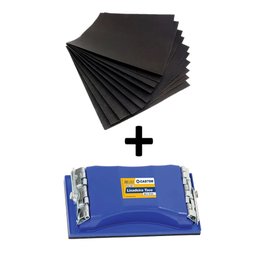 Kit 10 Lixas D'água Grão 80 + Lixadeira 8,5 X 16cm Castor - 1