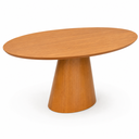 Ver imagem 2 de Mesa de Jantar Oval 140x90cm em Freijó Melamínico - Base Cone
