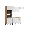 Ver imagem 2 de Cozinha Modulada 5peças C/ Paneleiro Torre Quente Duplo Firenze-amêndola Touch/branco Demóbile