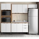 Ver imagem 1 de Cozinha Modulada 5peças C/ Paneleiro Torre Quente Duplo Firenze-amêndola Touch/branco Demóbile