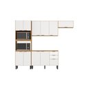 Ver imagem 3 de Cozinha Modulada 5peças C/ Paneleiro Torre Quente Duplo Firenze-amêndola Touch/branco Demóbile