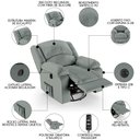 Ver imagem 3 de Poltrona do Papai Reclinável Pietra Glider Giratória Massagem Fh9 Pu Cinza - Mpozenato