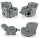 Ver imagem 6 de Poltrona do Papai Reclinável Pietra Glider Giratória Massagem Fh9 Pu Cinza - Mpozenato