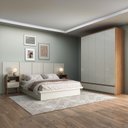 Ver imagem 1 de Guarda-Roupa 180 cm com 4 Portas Quarto Off White/Freijo