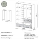 Ver imagem 4 de Guarda-roupa 180 Cm com 4 Portas Quarto