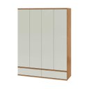 Ver imagem 3 de Guarda-Roupa 180 cm com 4 Portas Quarto Off White/Freijo