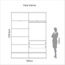 Ver imagem 5 de Guarda-Roupa 180 cm com 4 Portas Quarto Off White/Freijo