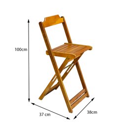 Conjunto de Mesa Bistrô de Madeira com 4 Cadeiras Dobravel Ideal para Bar e Restaurante Mel - 4