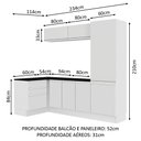 Ver imagem 3 de Kit Área de Serviço Madesa Acordes 100% Mdf com Armário, Gaveteiro e Balcão - Portas Branco