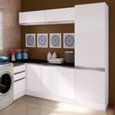 Ver imagem 1 de Kit Área de Serviço Madesa Acordes 100% Mdf com Armário, Gaveteiro e Balcão - Portas Branco