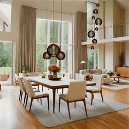 Conjunto Lustres para Sala de Estar e Sala de Jantar Mix - Marrom - 6