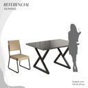 Ver imagem 5 de Conjunto Sala de Jantar Mesa 120x90cm Base Império Tampo MDF Laca com Vidro Napoli Preto/Creme