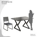 Ver imagem 5 de Conjunto Sala de Jantar Mesa 120x90cm Base Império Tampo MDF Laca com Vidro Napoli Preto/Grafite