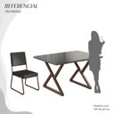 Ver imagem 5 de Conjunto Sala de Jantar Mesa 120x90cm Base Império Tampo MDF Laca com Vidro Napoli Marrom/Preto