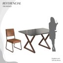 Ver imagem 5 de Conjunto Sala de Jantar Mesa 120x90cm Base Império Tampo MDF Laca com Vidro Napoli Marrom