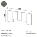 Ver imagem 3 de Cabeceira Lisa 280 cm X 118 cm Quarto Branco