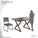 Ver imagem 5 de Conjunto Sala de Jantar Mesa 120x90cm Base Império Tampo MDF Laca com Vidro Napoli Marrom/Grafite