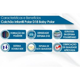 Colchão Berço Polar do Bebê D18 Baby - 60x130x10 -  - 3