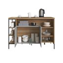 Ver imagem 6 de Ilha de Cozinha Gourmet Industrial com Armario 2 Portas 6 Nichos Preto/ Mel/ Arenas - Placa&ponto
