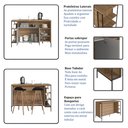 Ver mais imagens de Ilha de Cozinha Gourmet Industrial com Armario 2 Portas 6 Nichos Preto/ Mel/ Arenas - Placa&ponto