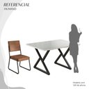 Ver imagem 5 de Conjunto Sala de Jantar Mesa 120x90cm Base Império Tampo MDF Laca com Vidro Napoli Preto/Marrom
