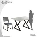 Ver imagem 5 de Conjunto Sala de Jantar Mesa 120x90cm Base Império Tampo MDF Laca com Vidro Napoli Preto/Grafite