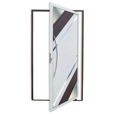 Porta Pivotante Alumínio Lambril Oasis c/Puxador e.Mix Corten 120 Brimak