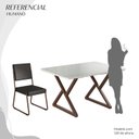 Ver imagem 5 de Conjunto Sala de Jantar Mesa 120x90cm Base Império Tampo MDF Laca com Vidro Napoli Marrom/Preto