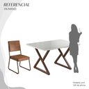 Ver imagem 5 de Conjunto Sala de Jantar Mesa 120x90cm Base Império Tampo MDF Laca com Vidro Napoli Marrom