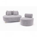 Ver imagem 1 de Sofá Orgânico Feijão 2 Lugares 115cm Cinza Suede