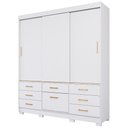Ver imagem 2 de Guarda Roupa Lais 3 Portas de Correr 7 Gavetas MDF