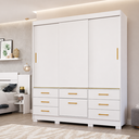 Ver imagem 1 de Guarda Roupa Lais 3 Portas de Correr 7 Gavetas MDF
